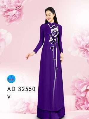Vải Áo Dài Hoa In 3D AD 32550 20
